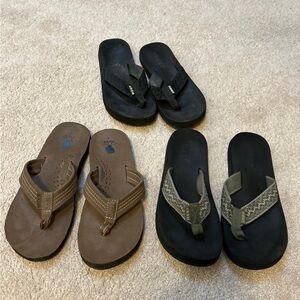Reef Flip-flop Sandals Black-Brown-Olive Sz 9